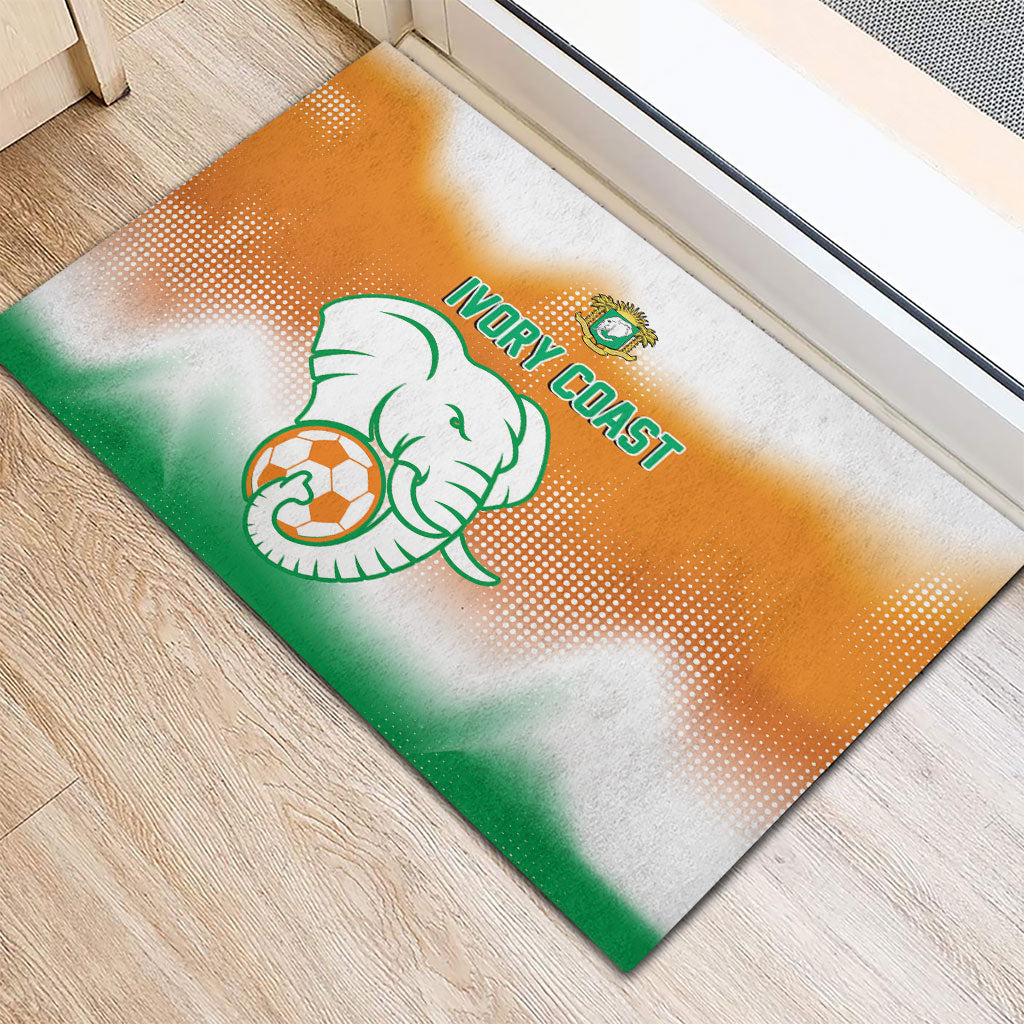Ivory Coast Football Rubber Doormat Proud Elephant Fan Edition