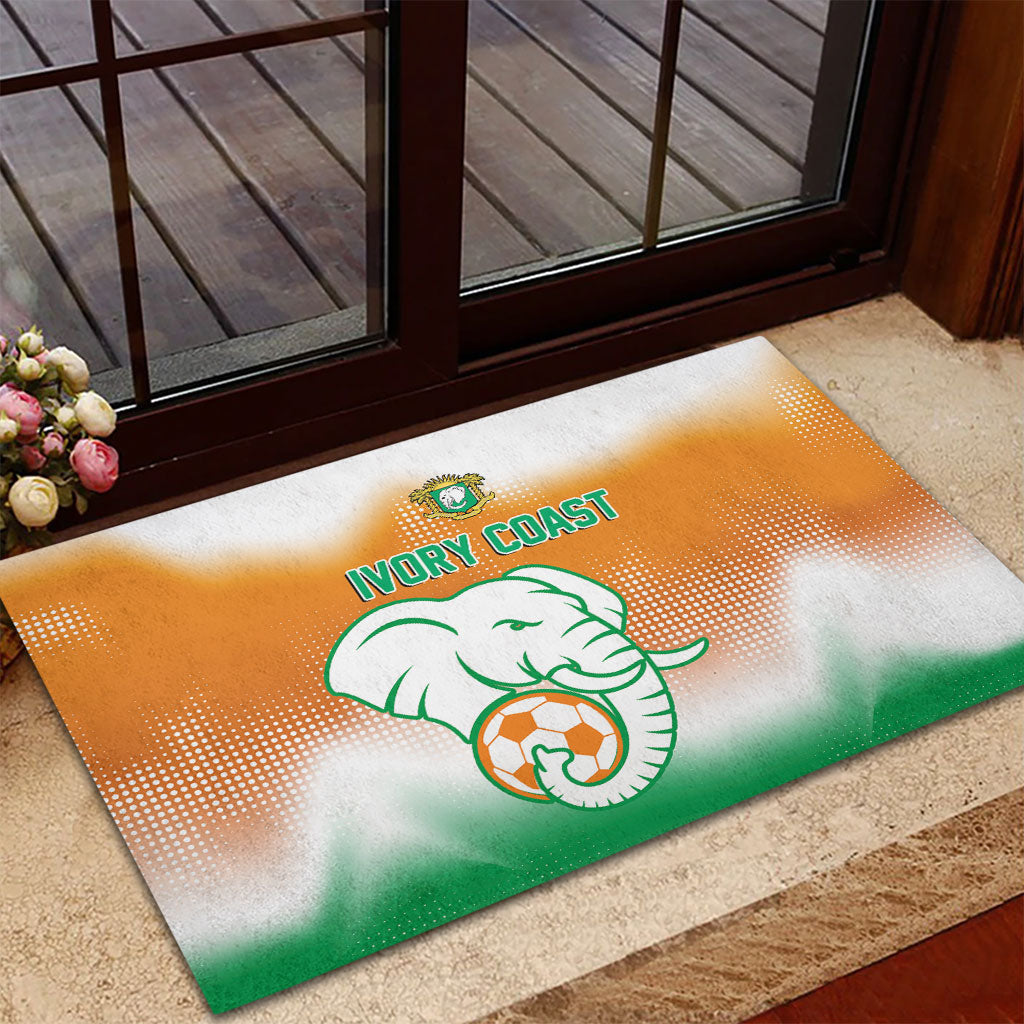 Ivory Coast Football Rubber Doormat Proud Elephant Fan Edition