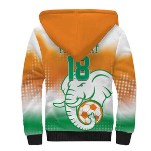 Custom Ivory Coast Football Sherpa Hoodie Proud Elephant Fan Edition