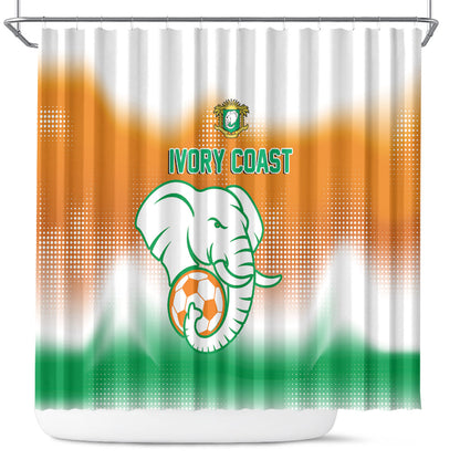 Ivory Coast Football Shower Curtain Proud Elephant Fan Edition