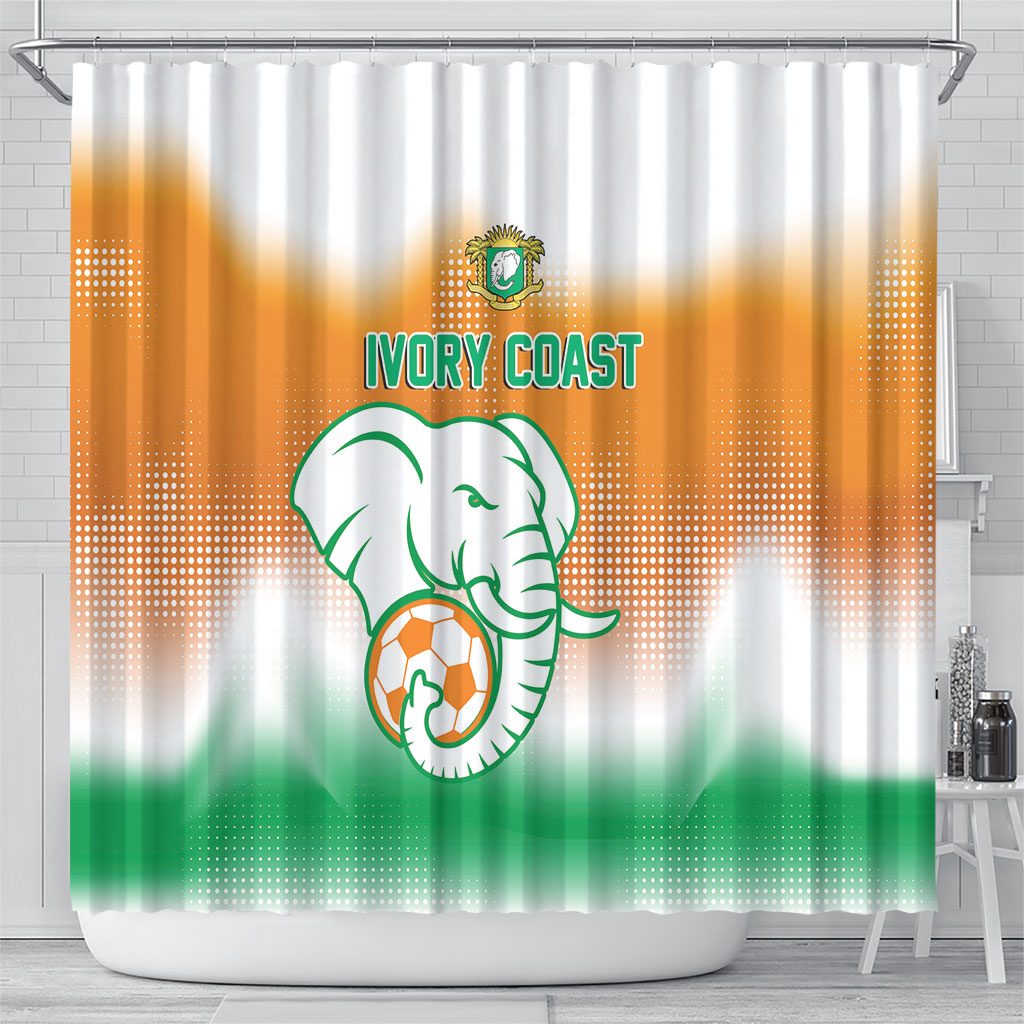 Ivory Coast Football Shower Curtain Proud Elephant Fan Edition