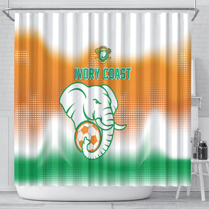 Ivory Coast Football Shower Curtain Proud Elephant Fan Edition