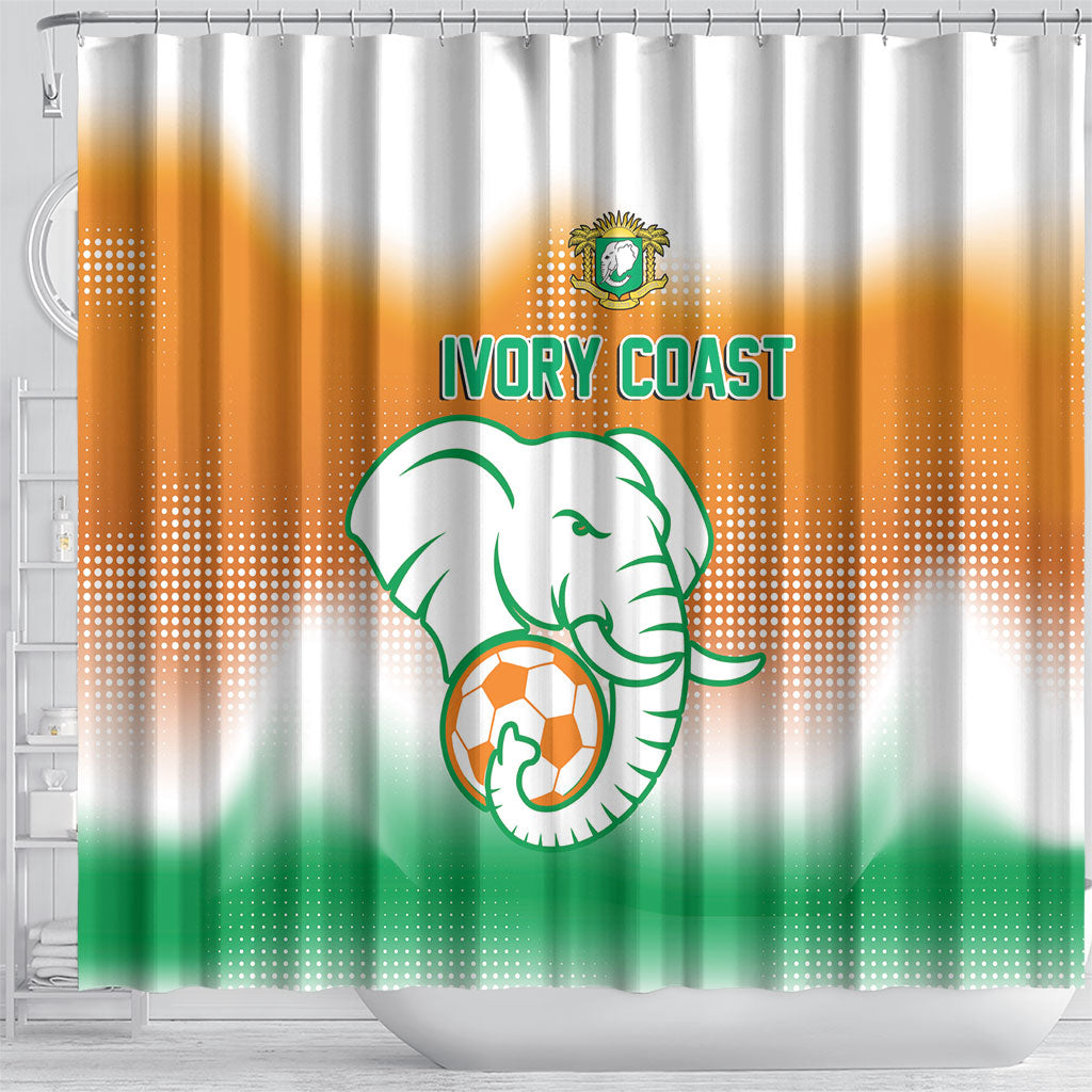 Ivory Coast Football Shower Curtain Proud Elephant Fan Edition