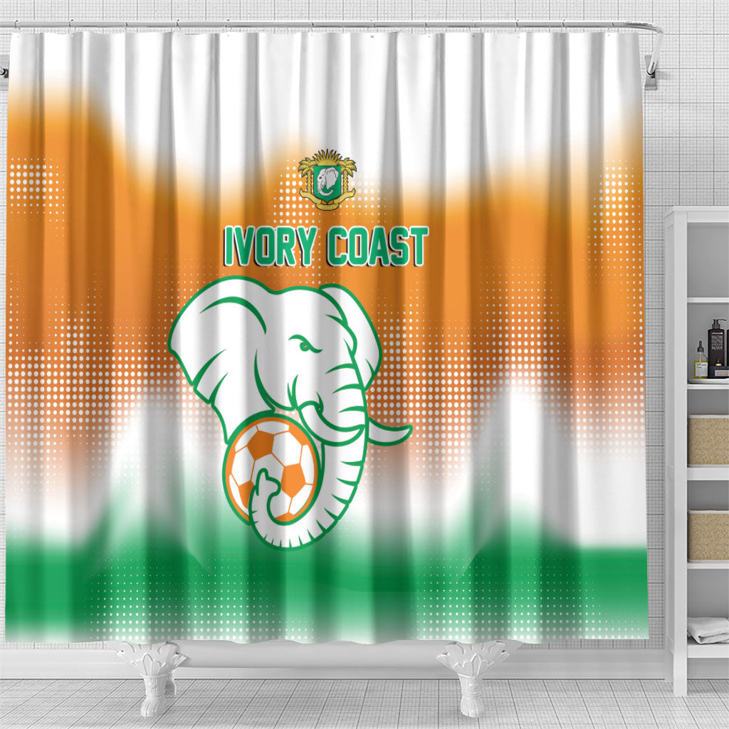 Ivory Coast Football Shower Curtain Proud Elephant Fan Edition