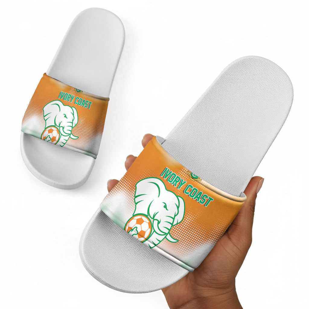 Ivory Coast Football Slide Sandals Proud Elephant Fan Edition