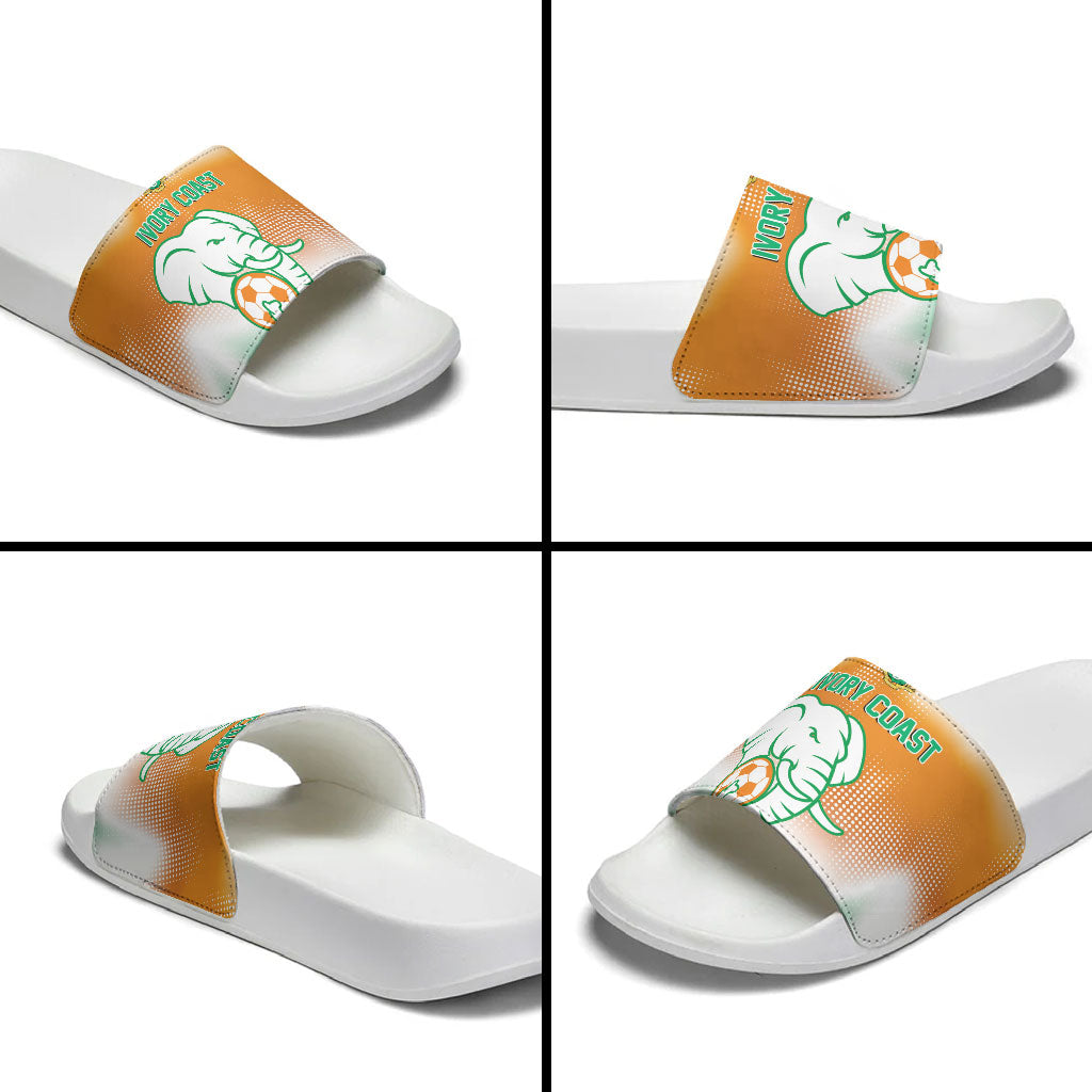 Ivory Coast Football Slide Sandals Proud Elephant Fan Edition