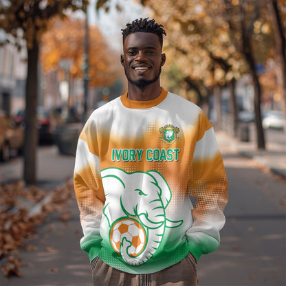 Custom Ivory Coast Football Sweatshirt Proud Elephant Fan Edition