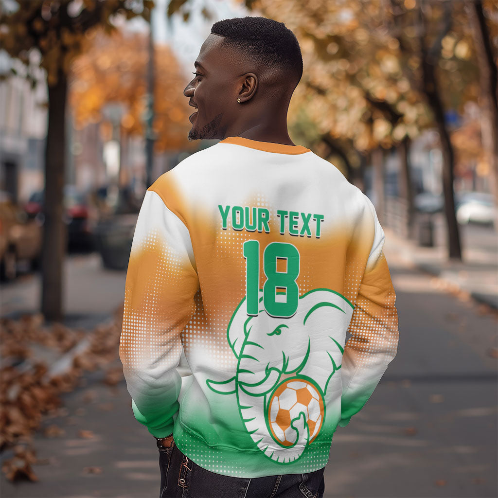 Custom Ivory Coast Football Sweatshirt Proud Elephant Fan Edition