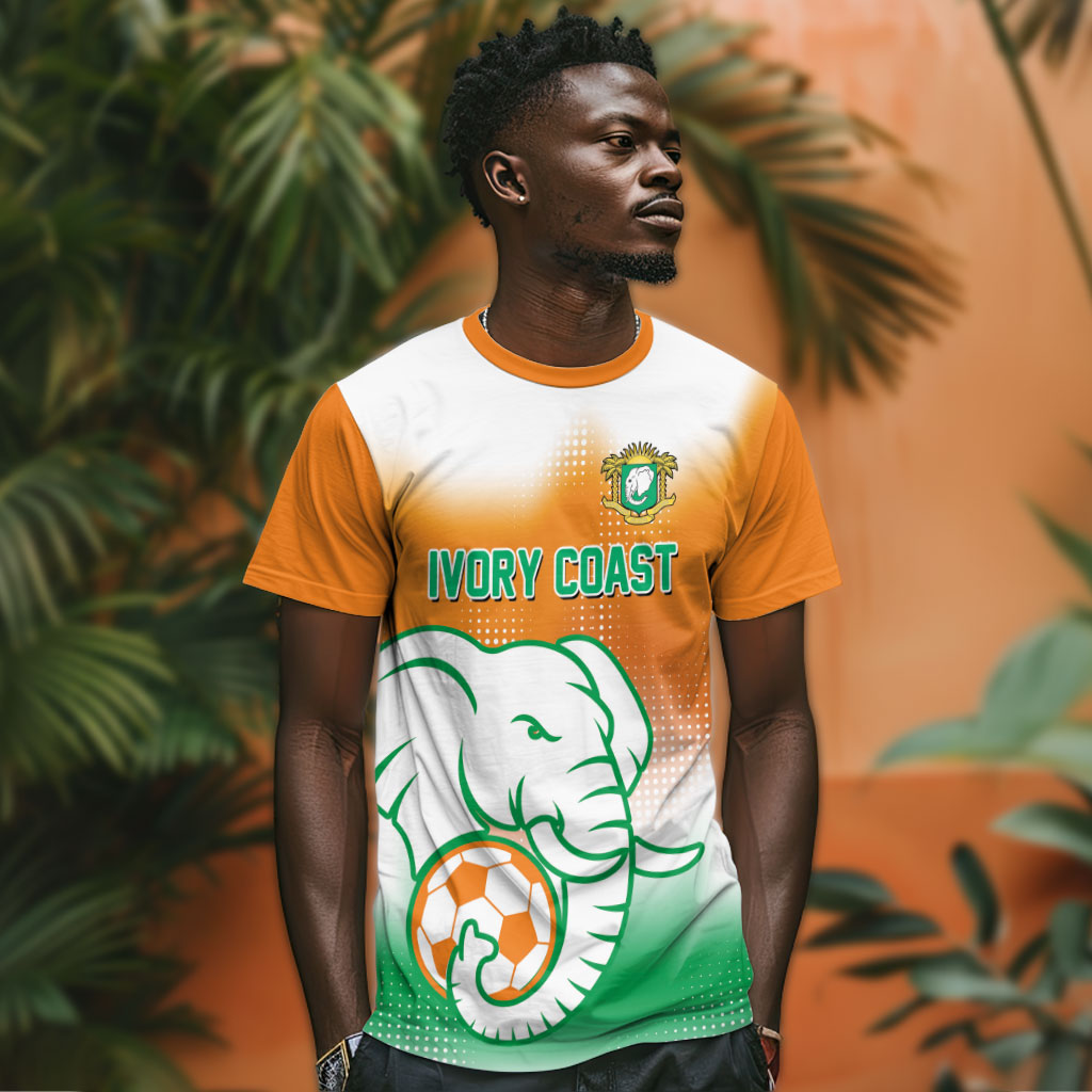 Custom Ivory Coast Football T shirt Proud Elephant Fan Edition