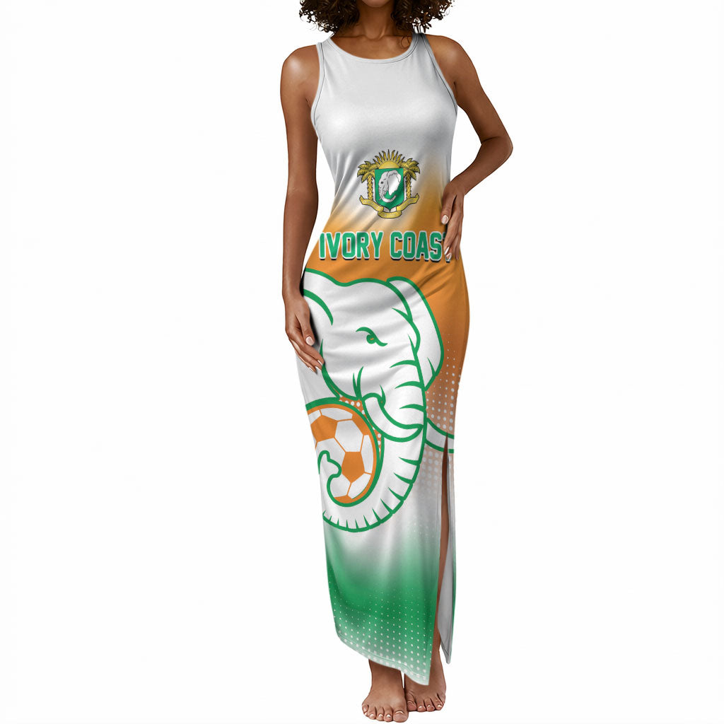 Custom Ivory Coast Football Tank Maxi Dress Proud Elephant Fan Edition