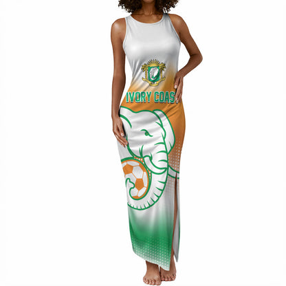 Custom Ivory Coast Football Tank Maxi Dress Proud Elephant Fan Edition