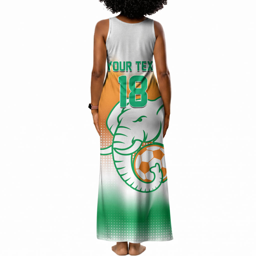 Custom Ivory Coast Football Tank Maxi Dress Proud Elephant Fan Edition