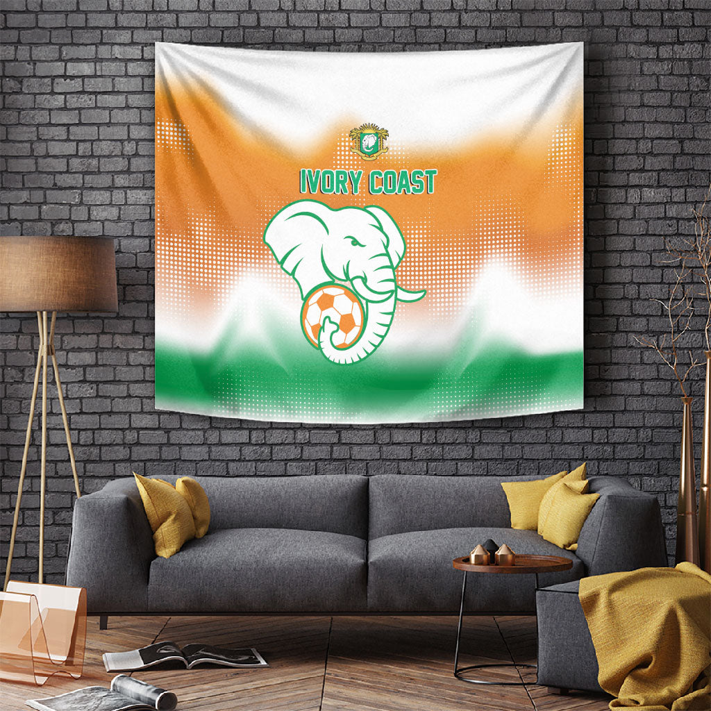 Ivory Coast Football Tapestry Proud Elephant Fan Edition