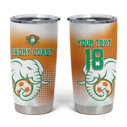 Custom Ivory Coast Football Tumbler Cup Proud Elephant Fan Edition