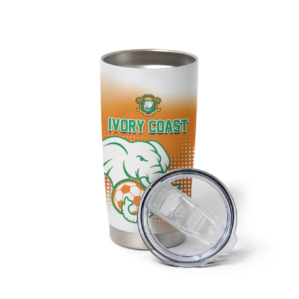 Custom Ivory Coast Football Tumbler Cup Proud Elephant Fan Edition