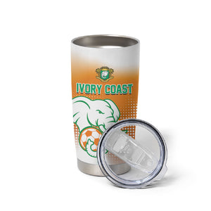 Custom Ivory Coast Football Tumbler Cup Proud Elephant Fan Edition