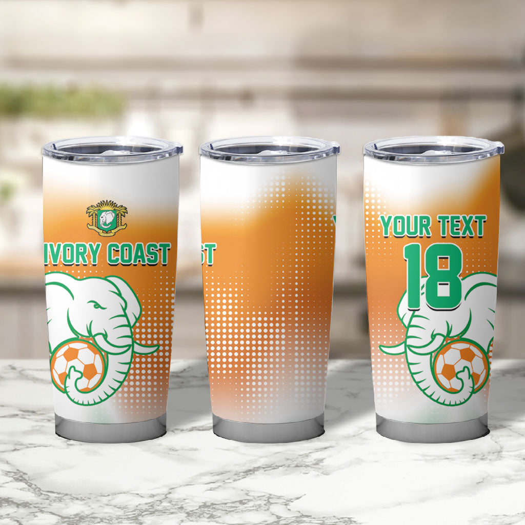 Custom Ivory Coast Football Tumbler Cup Proud Elephant Fan Edition