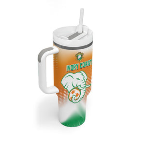 Custom Ivory Coast Football Tumbler With Handle Proud Elephant Fan Edition