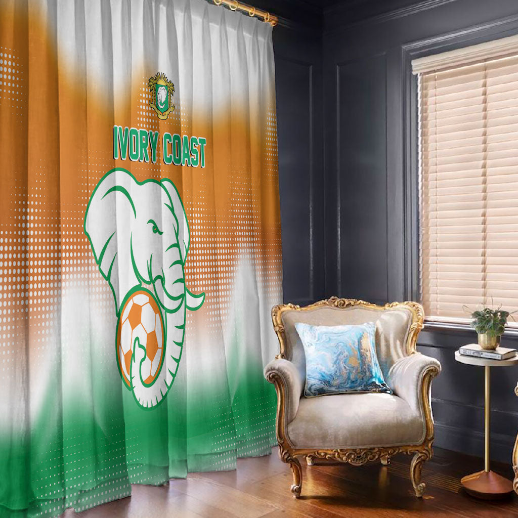 Ivory Coast Football Window Curtain Proud Elephant Fan Edition