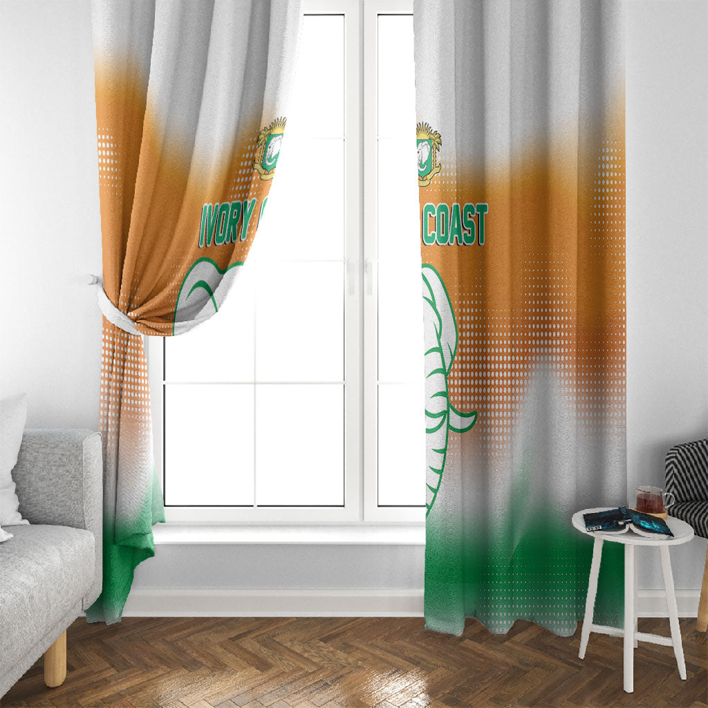 Ivory Coast Football Window Curtain Proud Elephant Fan Edition