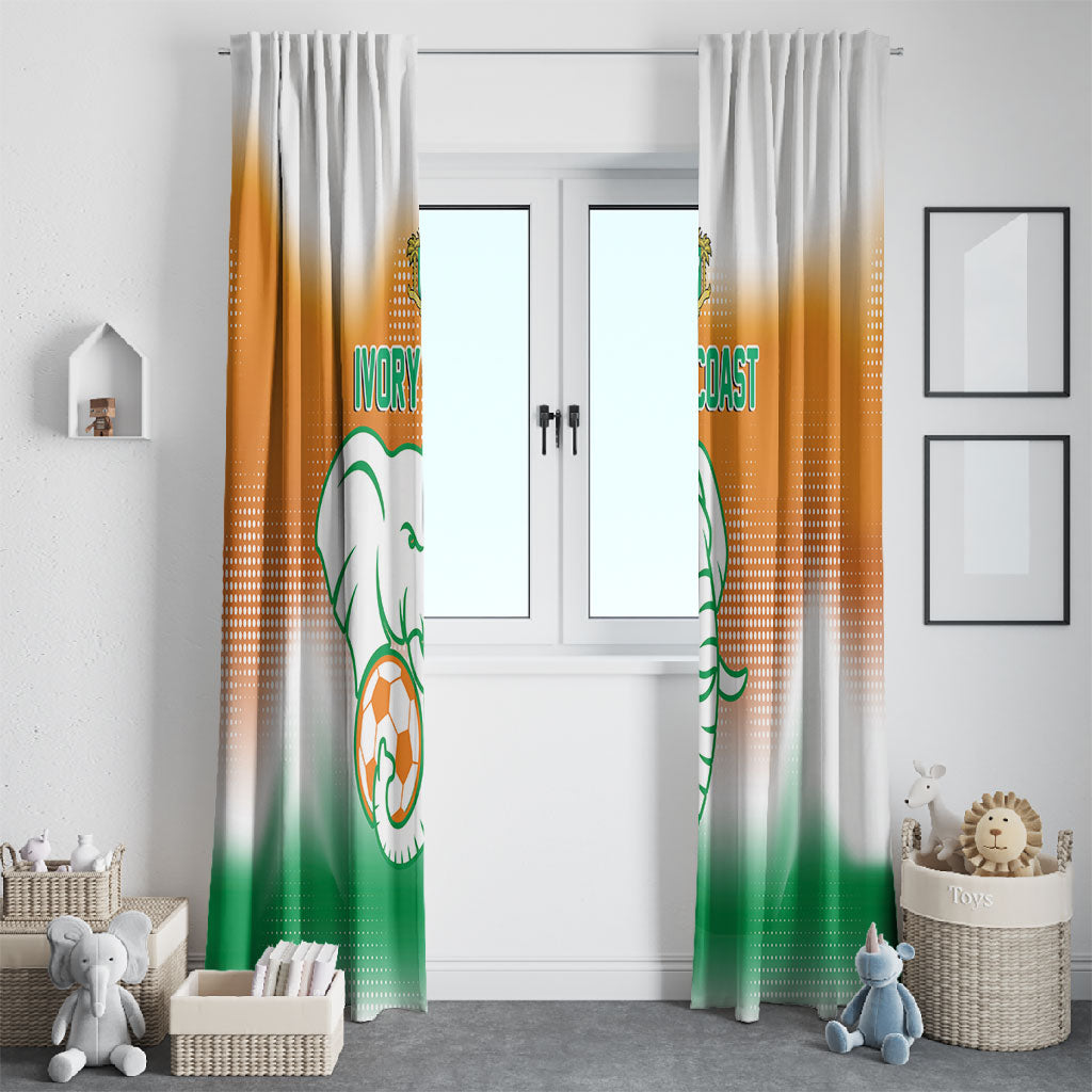 Ivory Coast Football Window Curtain Proud Elephant Fan Edition