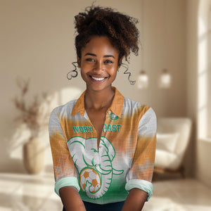 Custom Ivory Coast Football Women Casual Shirt Proud Elephant Fan Edition