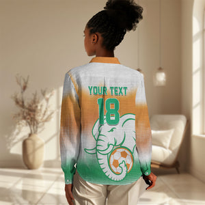 Custom Ivory Coast Football Women Casual Shirt Proud Elephant Fan Edition