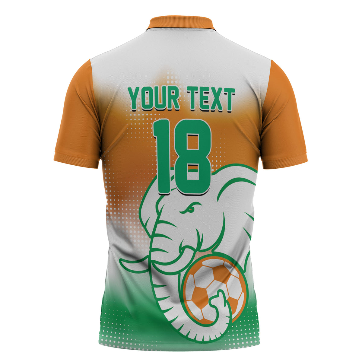 Custom Ivory Coast Football Zipper Polo Shirt Proud Elephant Fan Edition