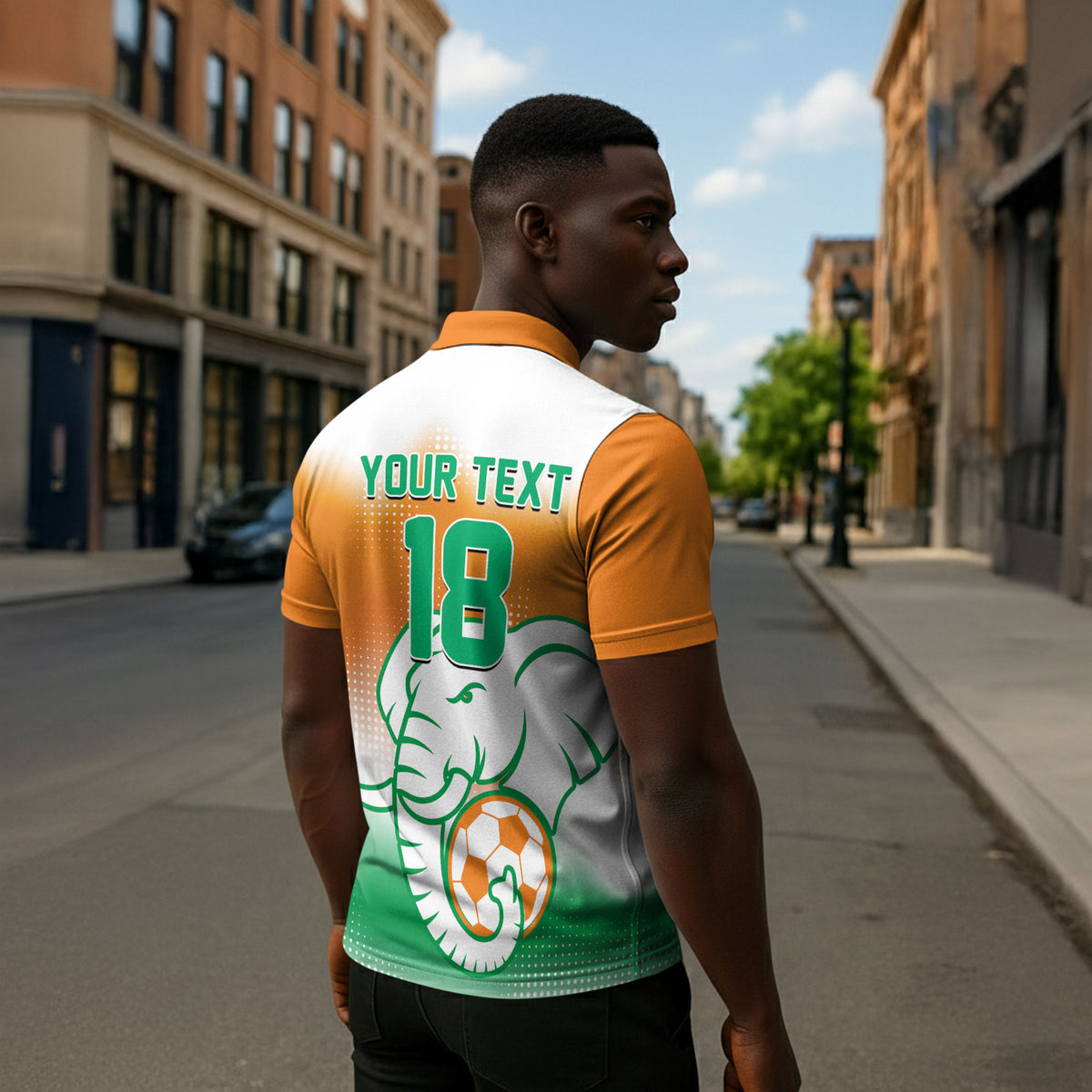 Custom Ivory Coast Football Zipper Polo Shirt Proud Elephant Fan Edition