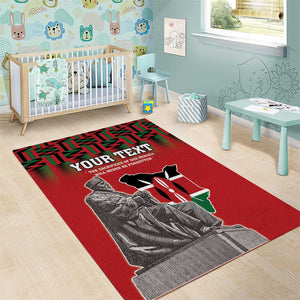 Personalized Afro Kenya Mashujaa Day Area Rug Mzee Jomo Kenyatta With Coat Of Arms