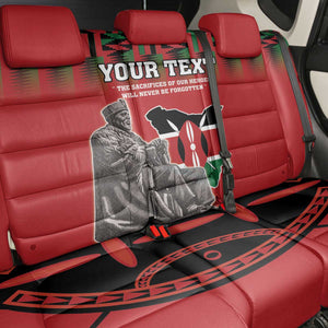 Personalized Afro Kenya Mashujaa Day Back Car Seat Cover Mzee Jomo Kenyatta With Coat Of Arms