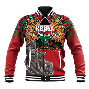 Personalized Afro Kenya Mashujaa Day Baseball Jacket Mzee Jomo Kenyatta With Coat Of Arms LT18