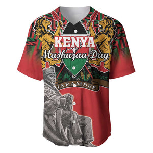 Personalized Afro Kenya Mashujaa Day Baseball Jersey Mzee Jomo Kenyatta With Coat Of Arms