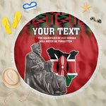 Personalized Afro Kenya Mashujaa Day Beach Blanket Mzee Jomo Kenyatta With Coat Of Arms
