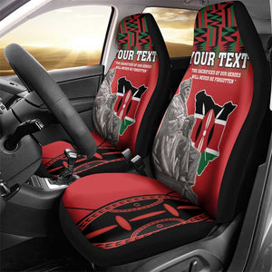 Personalized Afro Kenya Mashujaa Day Car Seat Cover Mzee Jomo Kenyatta With Coat Of Arms