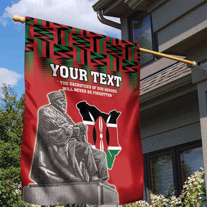 Personalized Afro Kenya Mashujaa Day Garden Flag Mzee Jomo Kenyatta With Coat Of Arms