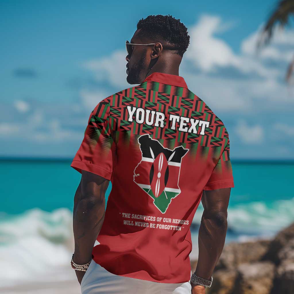 Personalized Afro Kenya Mashujaa Day Hawaiian Shirt Mzee Jomo Kenyatta With Coat Of Arms