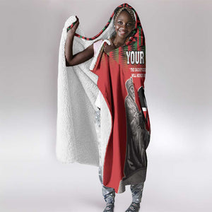 Personalized Afro Kenya Mashujaa Day Hooded Blanket Mzee Jomo Kenyatta With Coat Of Arms