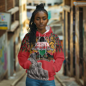 Personalized Afro Kenya Mashujaa Day Hoodie Mzee Jomo Kenyatta With Coat Of Arms