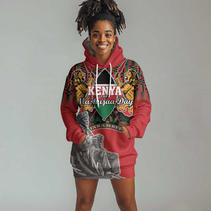 Personalized Afro Kenya Mashujaa Day Hoodie Dress Mzee Jomo Kenyatta With Coat Of Arms