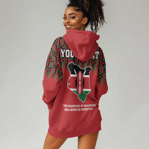 Personalized Afro Kenya Mashujaa Day Hoodie Dress Mzee Jomo Kenyatta With Coat Of Arms