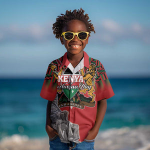 Personalized Afro Kenya Mashujaa Day Kid Hawaiian Shirt Mzee Jomo Kenyatta With Coat Of Arms