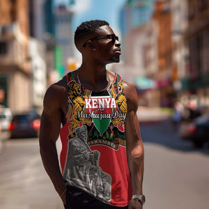 Personalized Afro Kenya Mashujaa Day Men Tank Top Mzee Jomo Kenyatta With Coat Of Arms