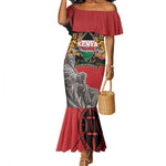 Personalized Afro Kenya Mashujaa Day Mermaid Dress Mzee Jomo Kenyatta With Coat Of Arms