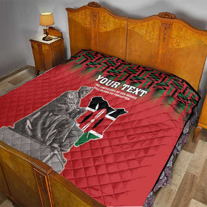 Personalized Afro Kenya Mashujaa Day Quilt Mzee Jomo Kenyatta With Coat Of Arms