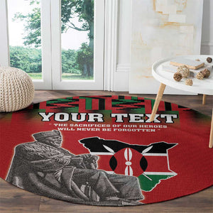 Personalized Afro Kenya Mashujaa Day Round Carpet Mzee Jomo Kenyatta With Coat Of Arms