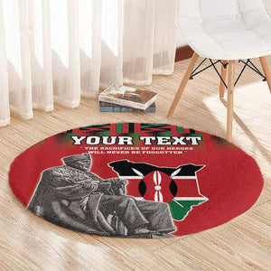 Personalized Afro Kenya Mashujaa Day Round Carpet Mzee Jomo Kenyatta With Coat Of Arms