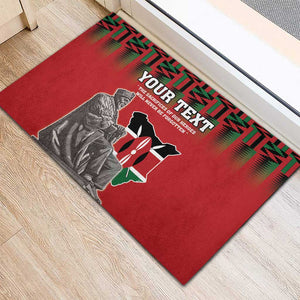 Personalized Afro Kenya Mashujaa Day Rubber Doormat Mzee Jomo Kenyatta With Coat Of Arms