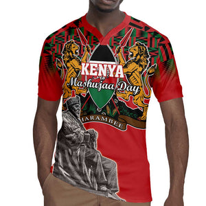 Personalized Afro Kenya Mashujaa Day Rugby Jersey Mzee Jomo Kenyatta With Coat Of Arms