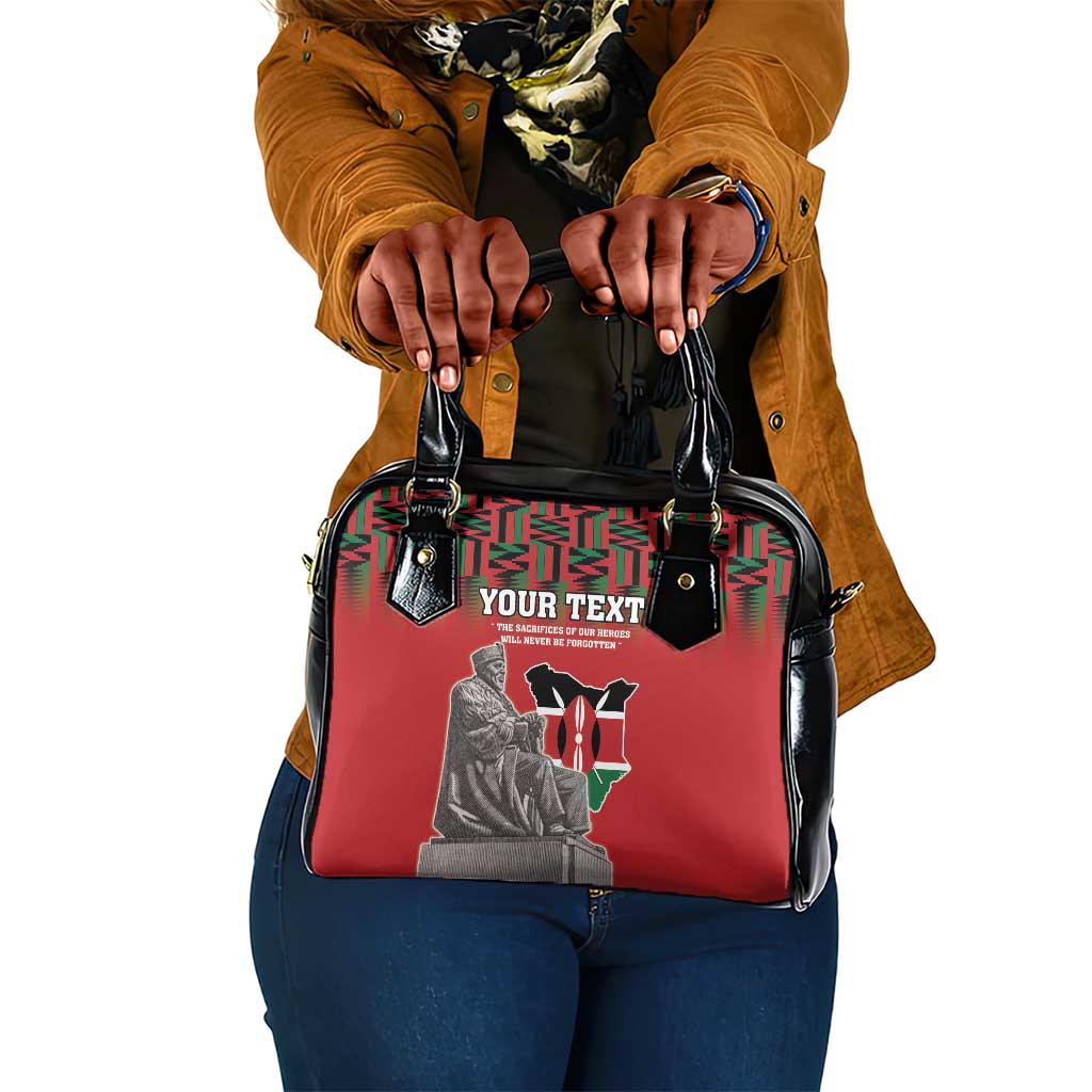 Personalized Afro Kenya Mashujaa Day Shoulder Handbag Mzee Jomo Kenyatta With Coat Of Arms